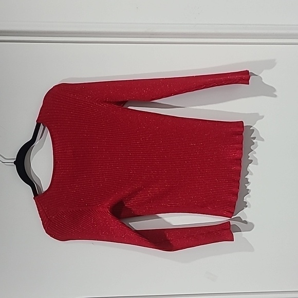 Style & Co Red Long Sleeve Top Size M - Picture 4 of 6